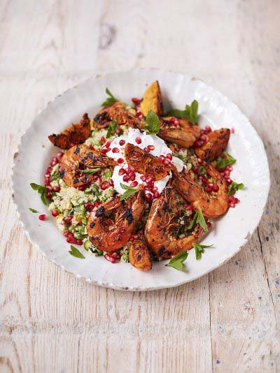 Sizzling Moroccan prawns