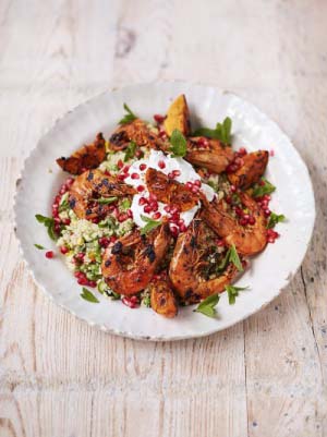 Sizzling Moroccan prawns